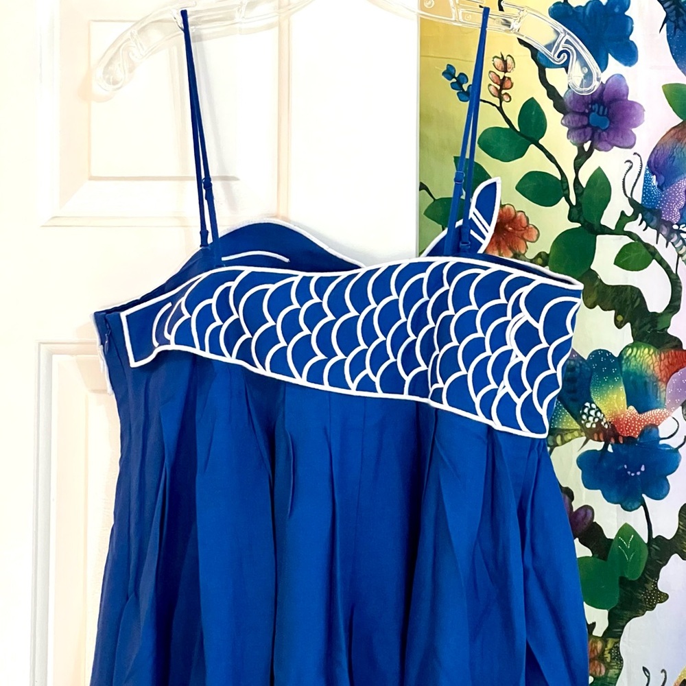 πΊπHPππΊ NWT Farm Rio Blue Fish Top Maxi Dress - Picture 14 of 16